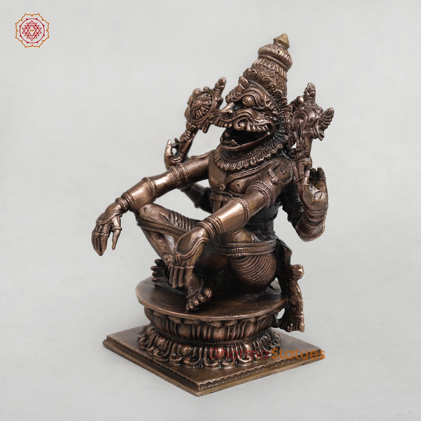 Copper Narsimha Seated Fine 7.5”