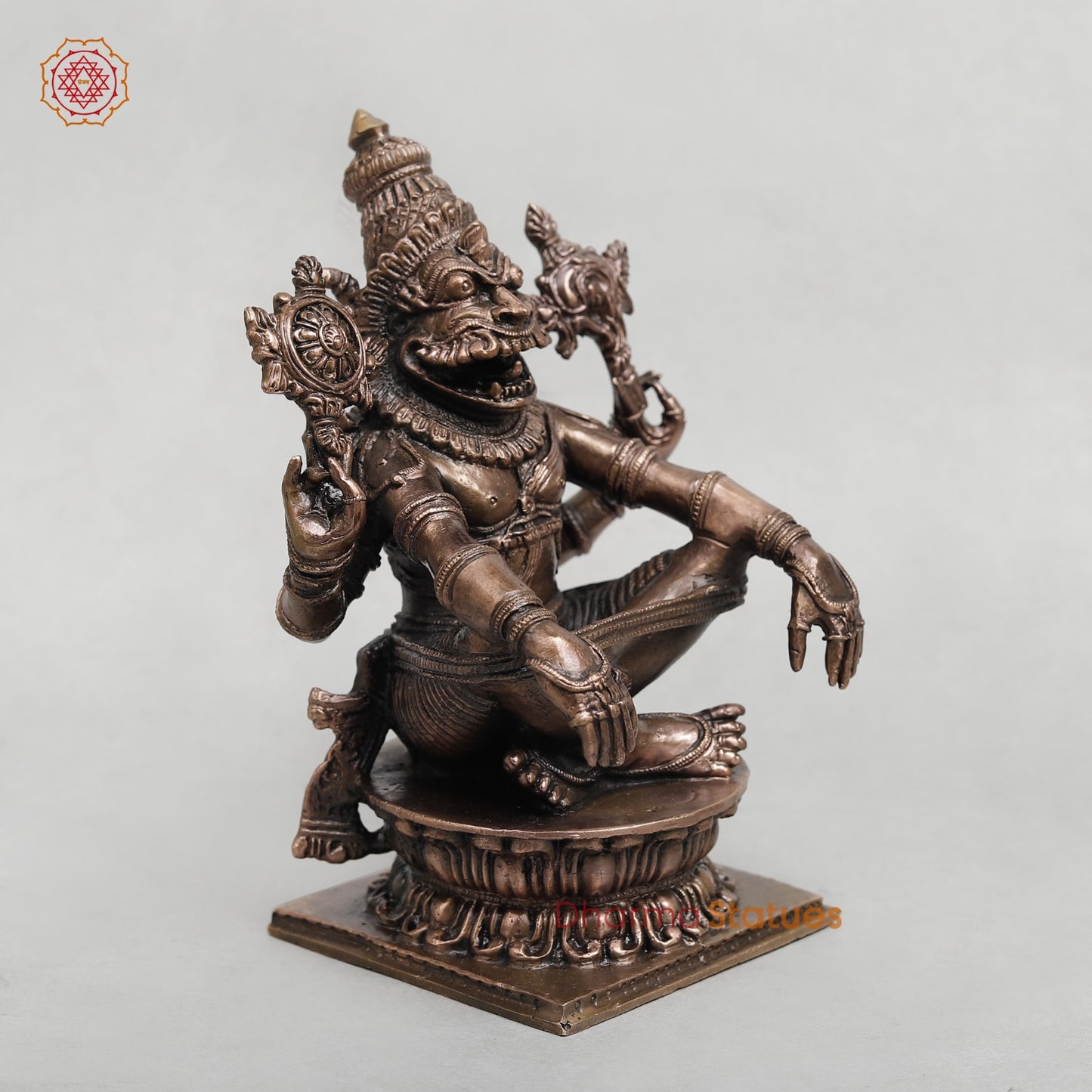 Copper Narsimha Seated Fine 7.5”