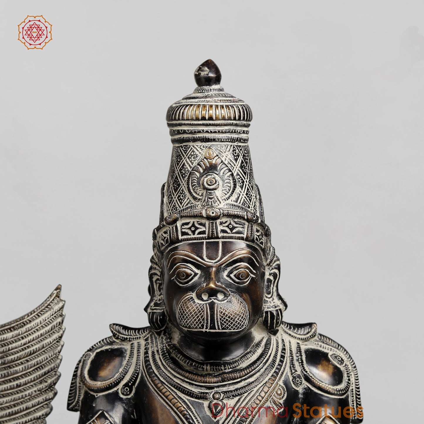 Brass Hanuman Garuda set Fine, Antique Finish 24”