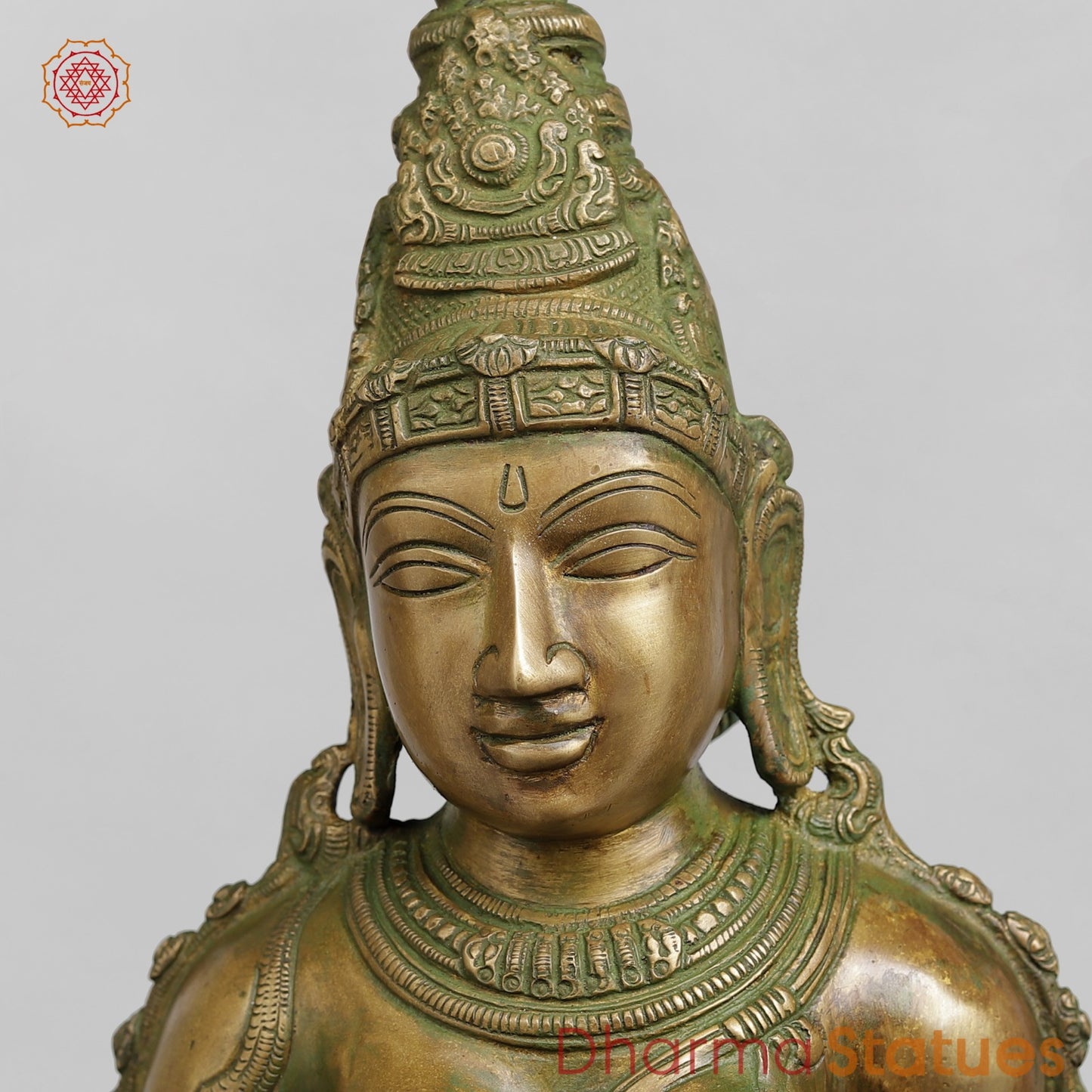 Brass Parwati fine Standing , Antique Bronze Finish fine 27”