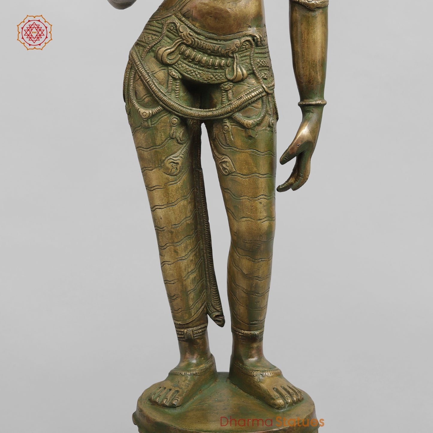 Brass Parwati fine Standing , Antique Bronze Finish fine 27”