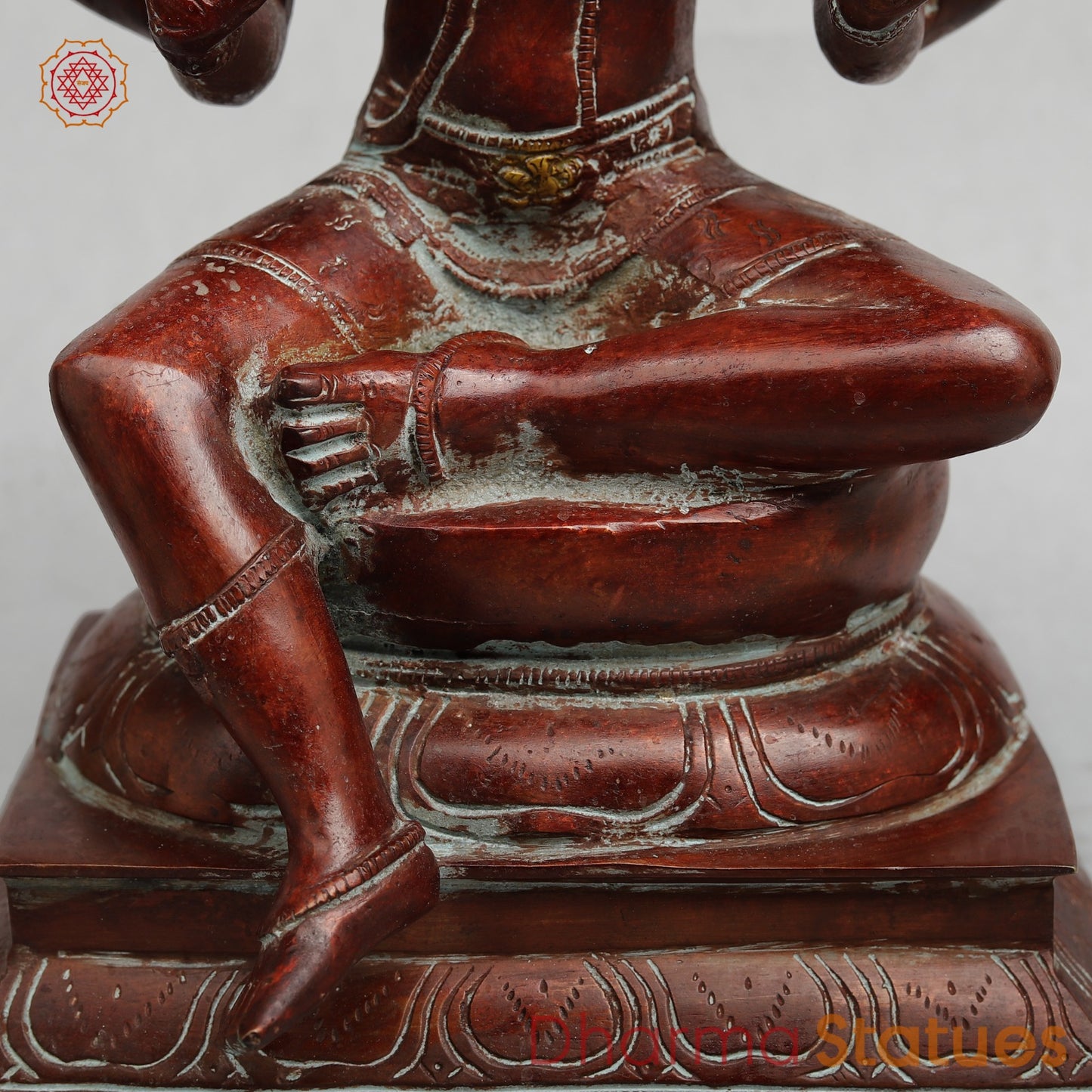 Brass Shiva Seated Fine, Red Copper Finish 15”