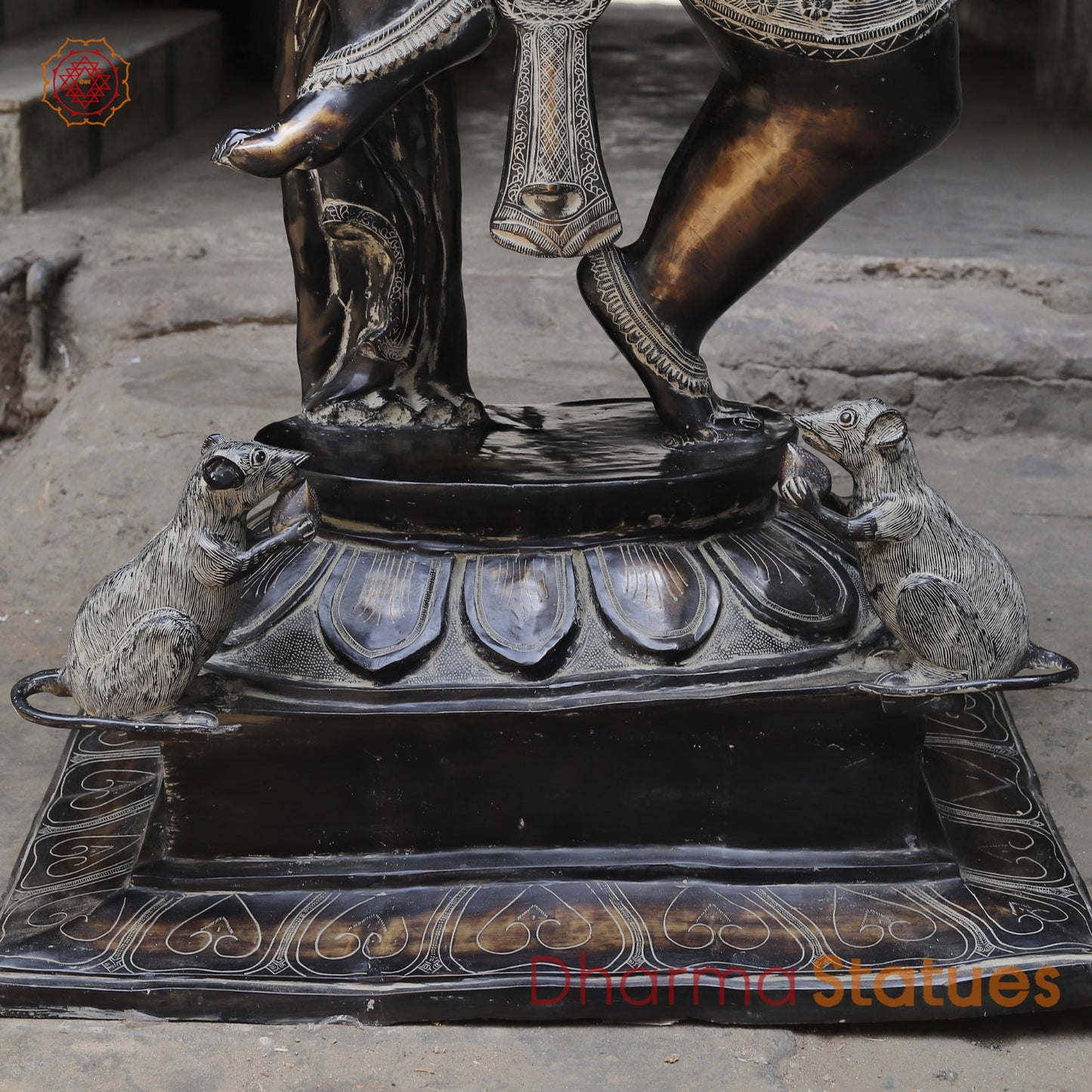 Brass Dancing Ganesh Fine, Antique Copper And Bronze Finish 82”
