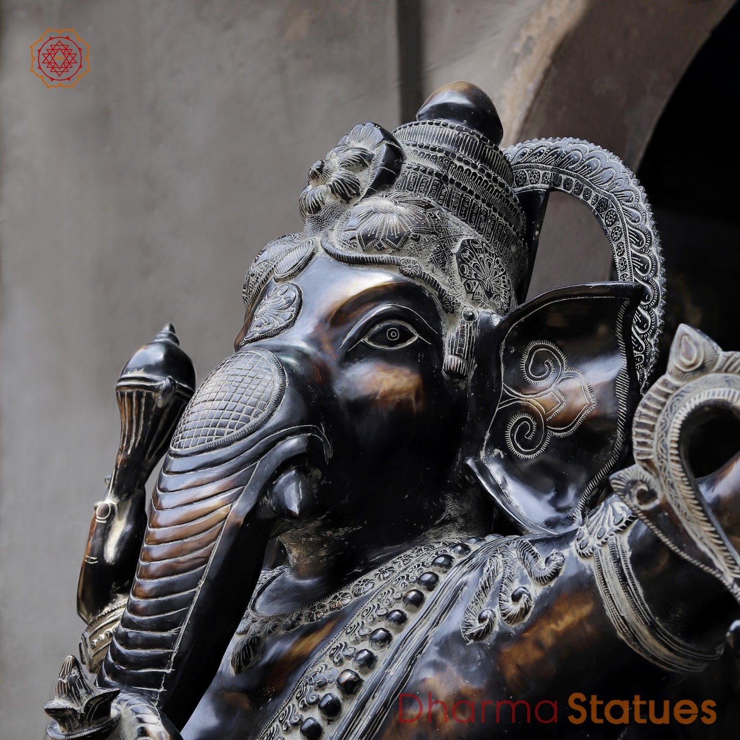 Brass Dancing Ganesh Fine, Antique Copper And Bronze Finish 82”