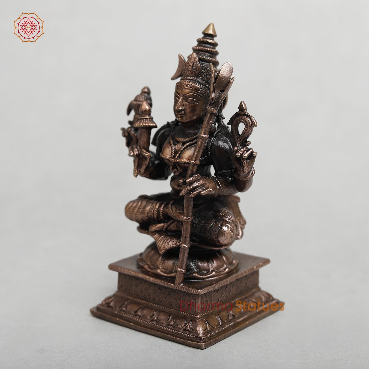 Copper Rajarajeshwari seated Fine 4”