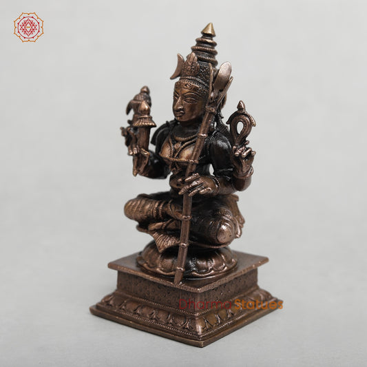 Copper Rajarajeshwari seated Fine 4”