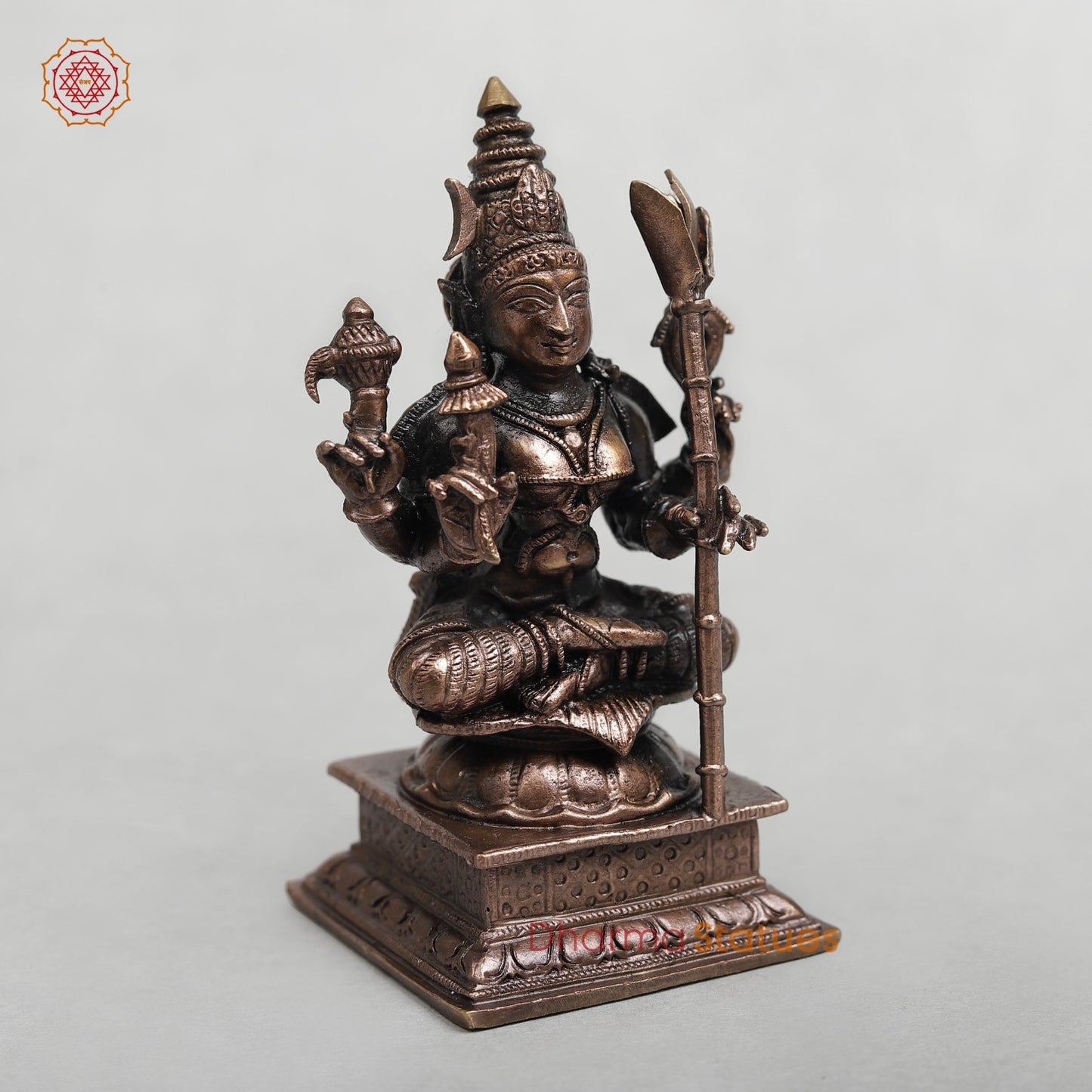 Copper Rajarajeshwari seated Fine 4”