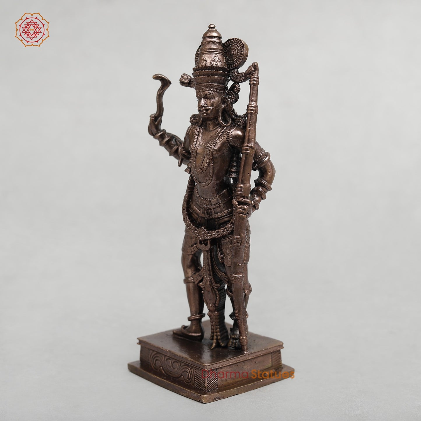Copper Kiratha Shiva Standing Fine 6”
