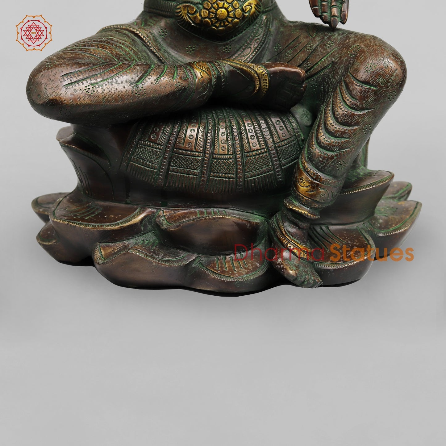 Brass Varahi Seated on Lotus Fine, Copper Green Finish 18.5”