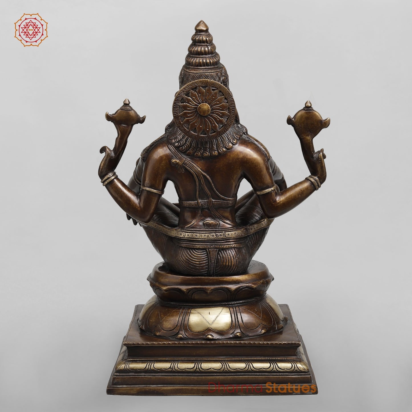Brass Yog Narsimha Seated Fine, Copper Finish 20”