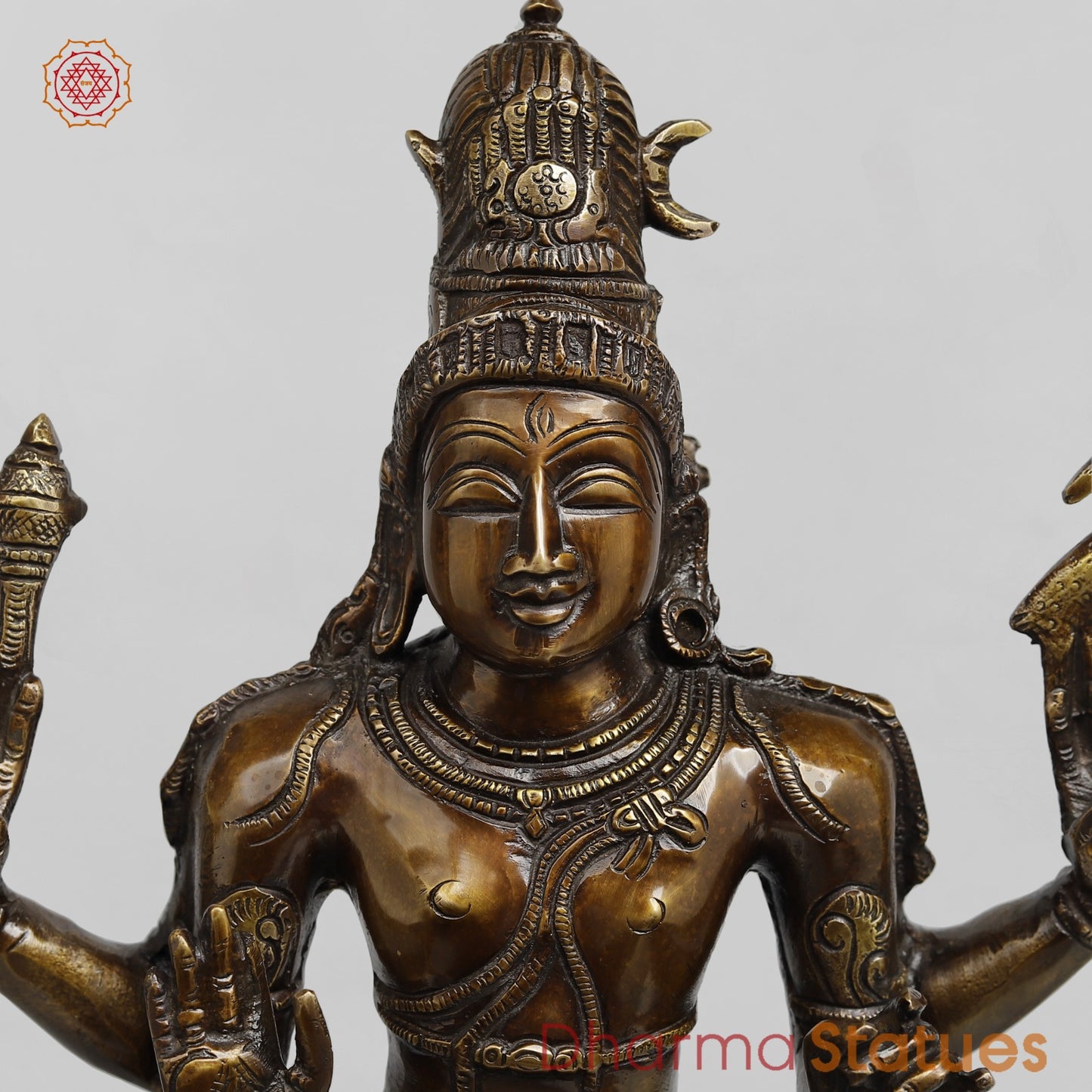 Brass Shiva Seated Fine, Copper Finish 15”