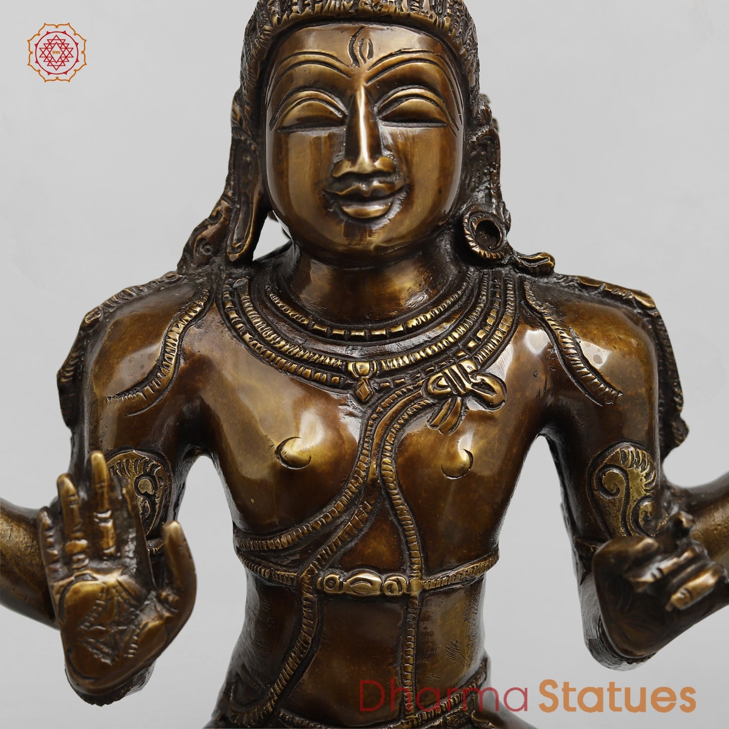 Brass Shiva Seated Fine, Copper Finish 15”