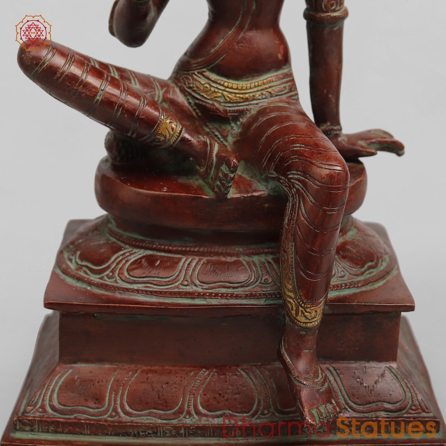 Brass Parwati (Uma) Seated, Red Copper Finish 13”