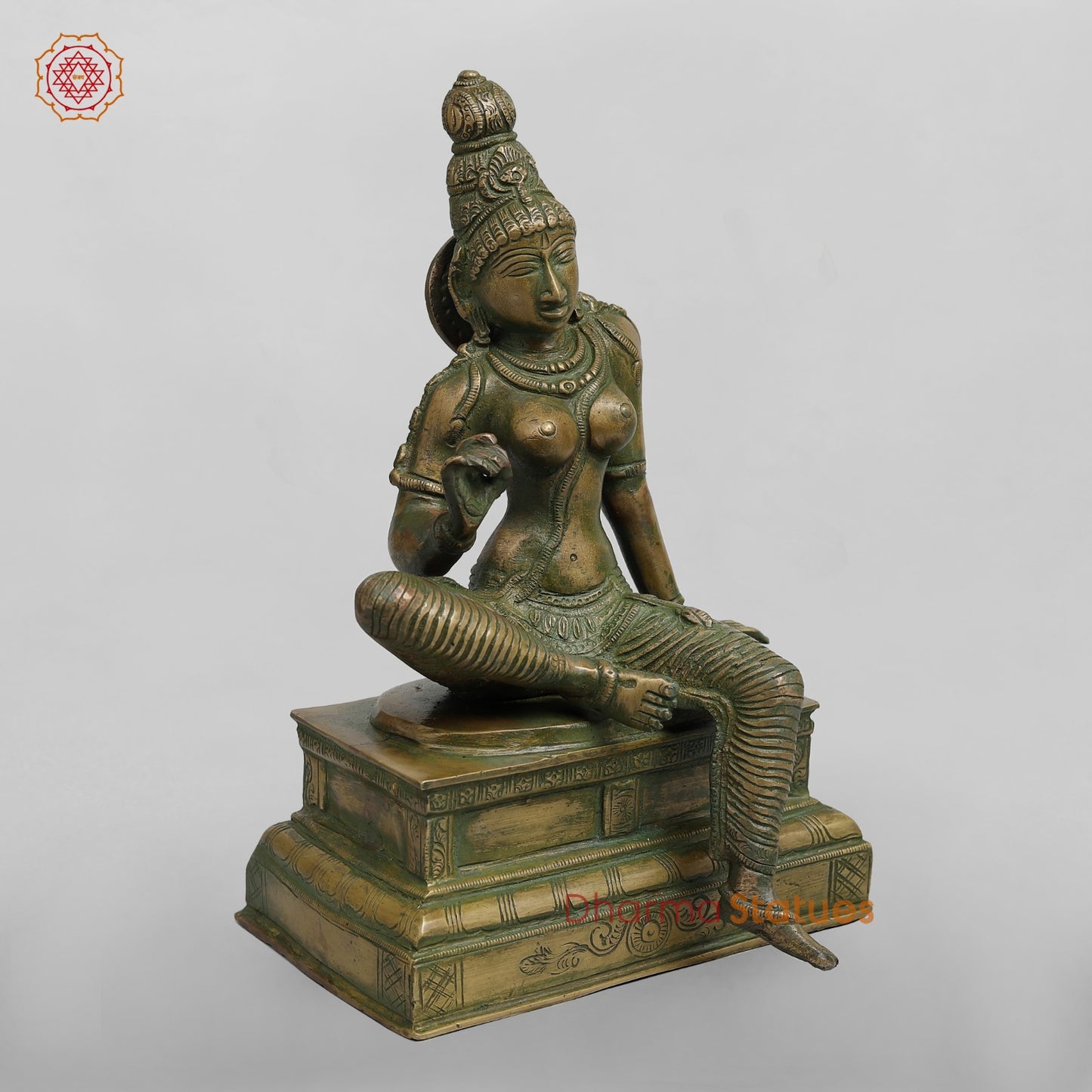 Brass Parwati (Uma) Seated Fine, Bronze Finish 10”