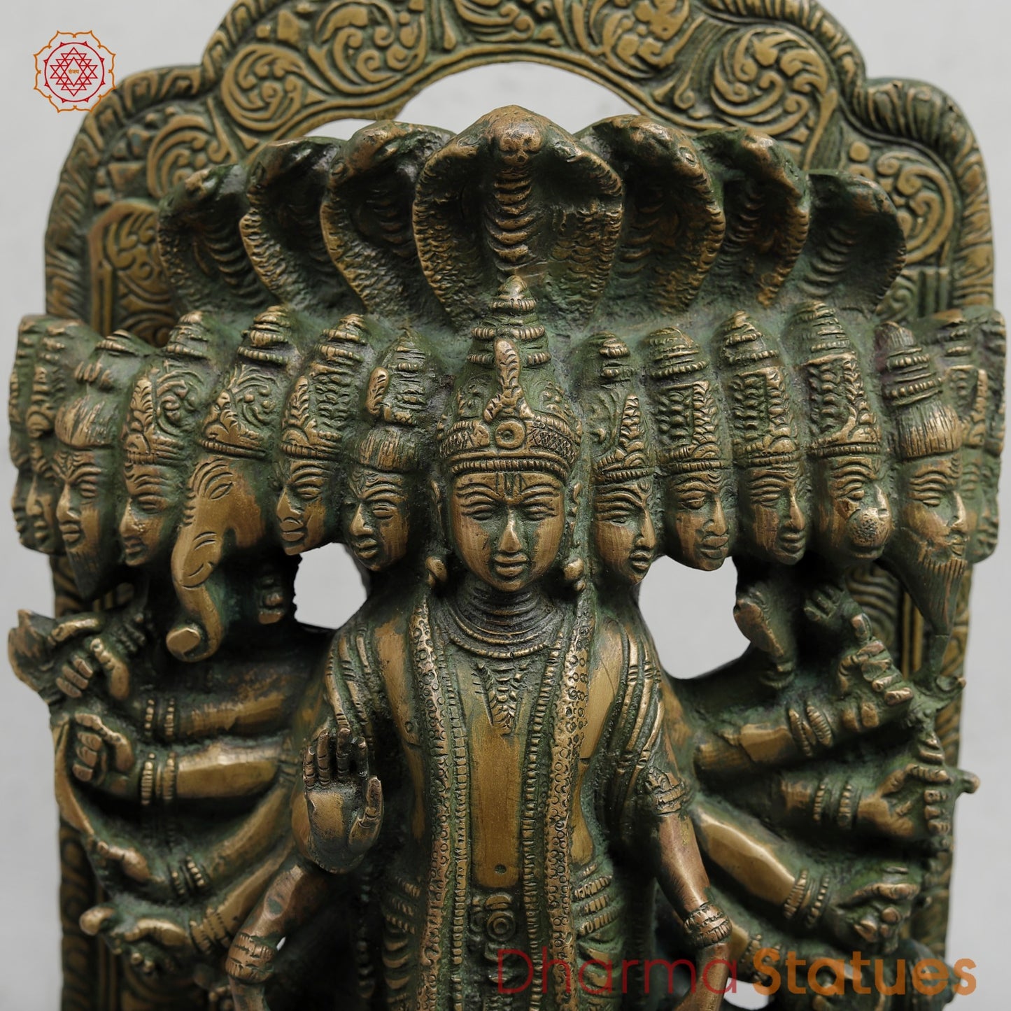 Brass Urli with Kalpvriskh Fine, Copper finish 13.5”