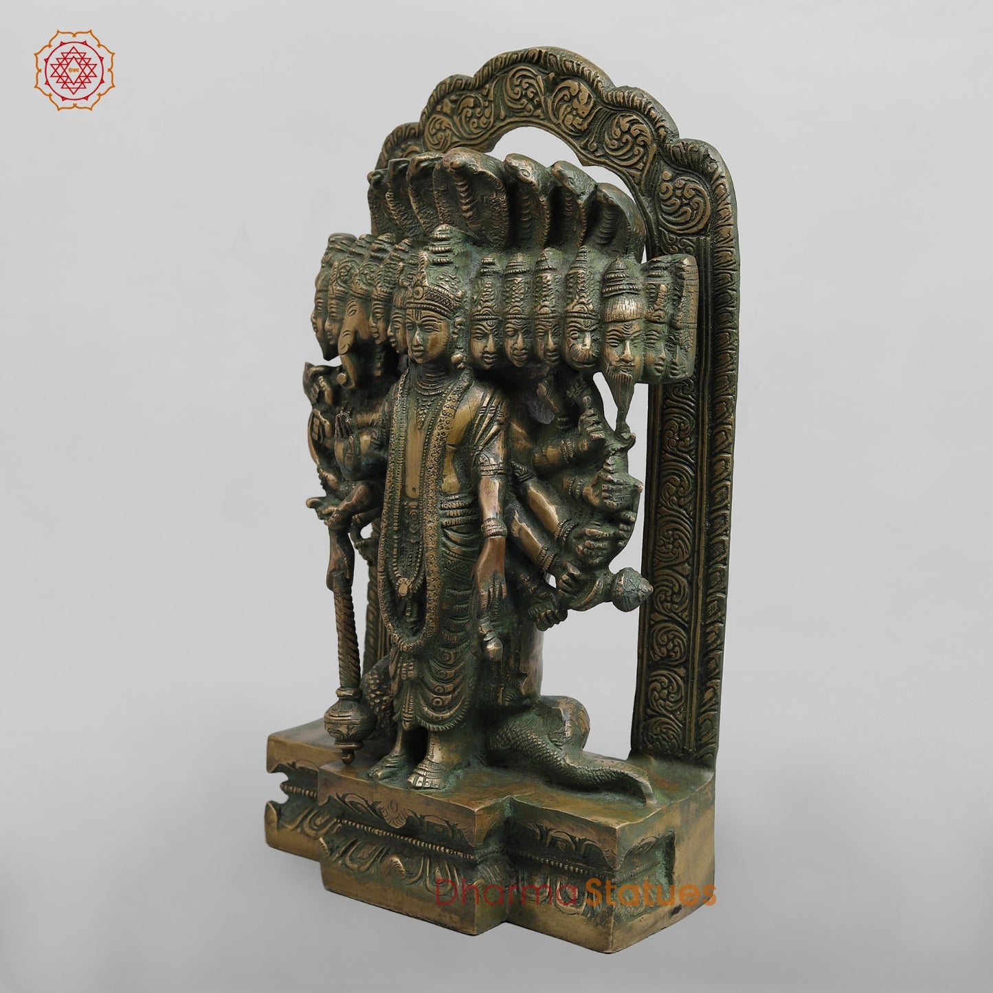 Brass Urli with Kalpvriskh Fine, Copper finish 13.5”