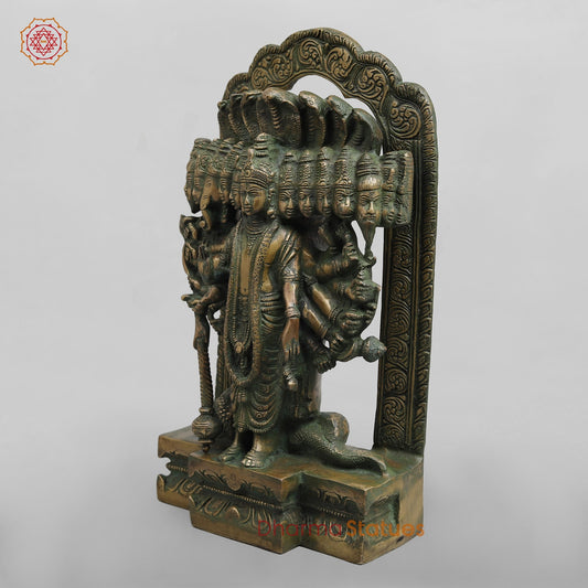 Brass Urli with Kalpvriskh Fine, Copper finish 13.5”