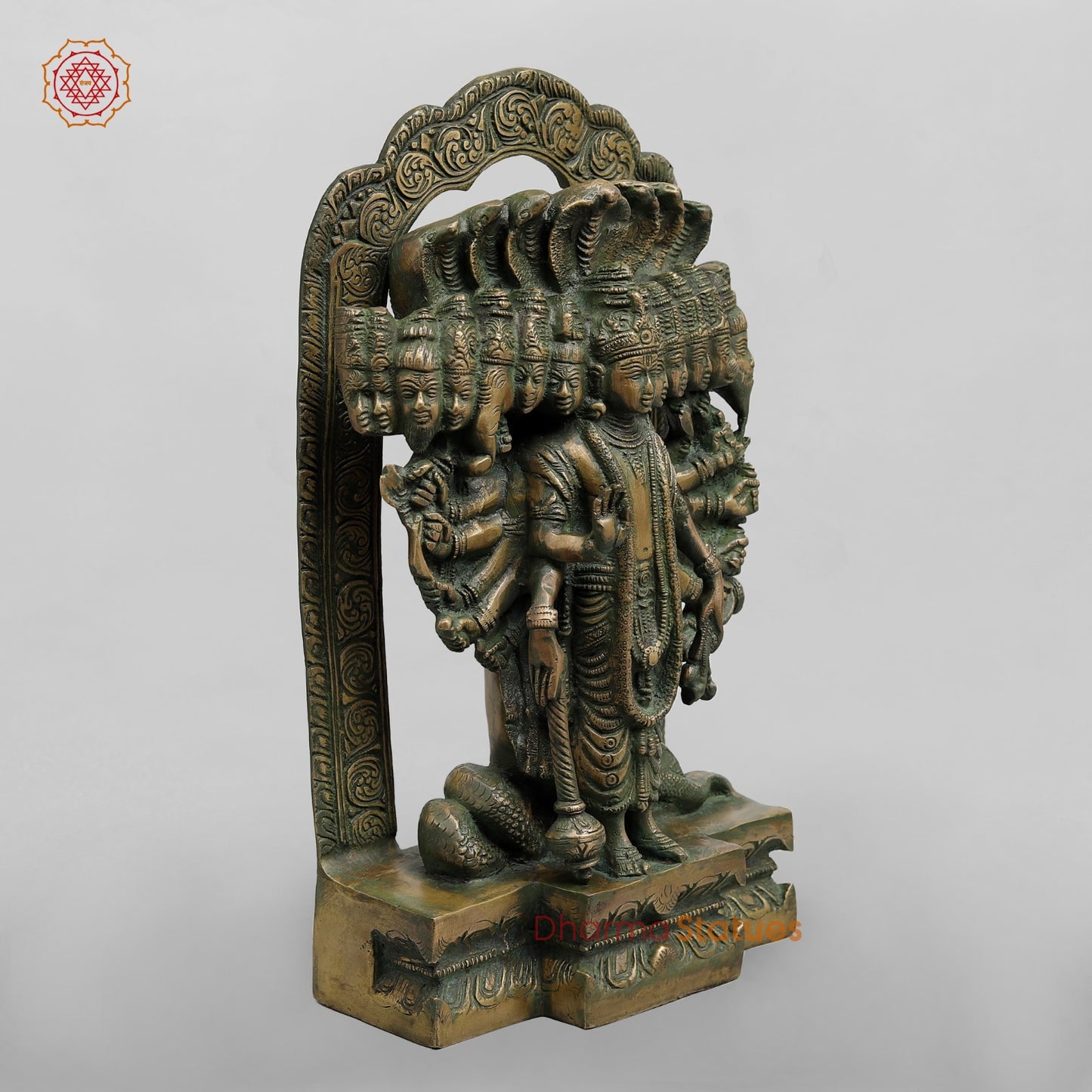 Brass Urli with Kalpvriskh Fine, Copper finish 13.5”