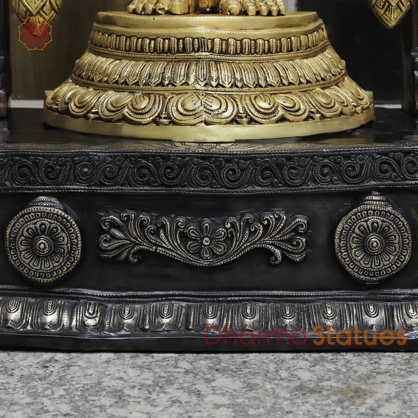 Brass Tirupati Balaji With Shankh Chakra Lamps And Keertimukh Arch Fine, Copper and Gold Finish 62”
