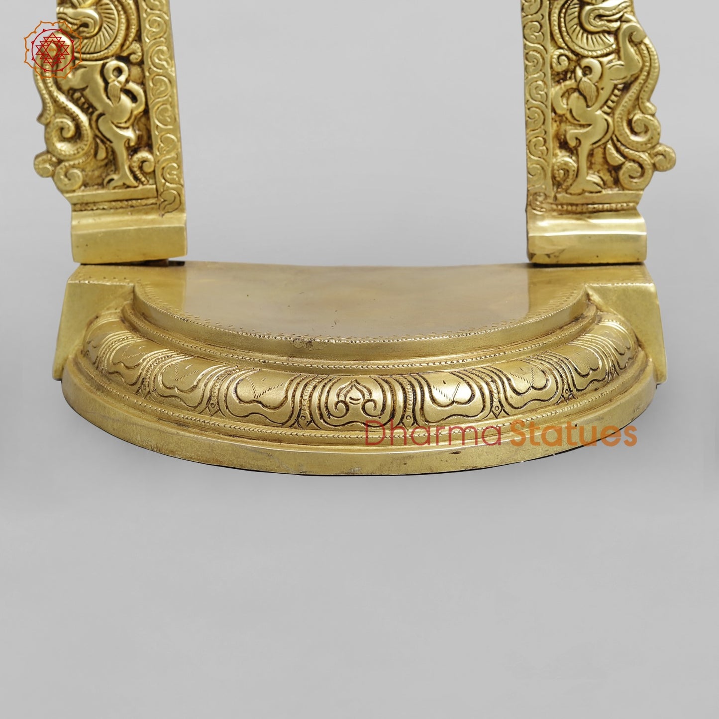 Brass Aasan with Arch For idols, Speacial Gold finish 18”