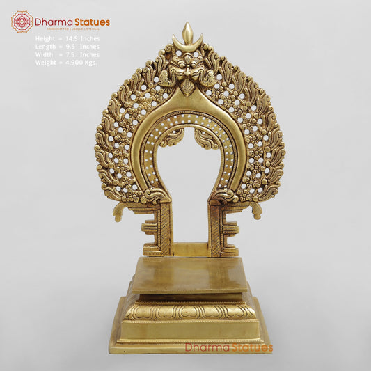 Brass Aasan with Arch For idols, Speacial Gold finish 15”