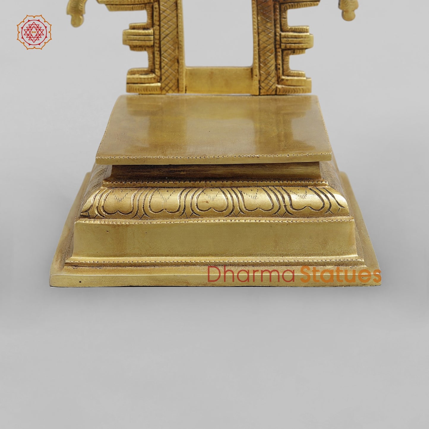 Brass Aasan with Arch For idols, Speacial Gold finish 15”