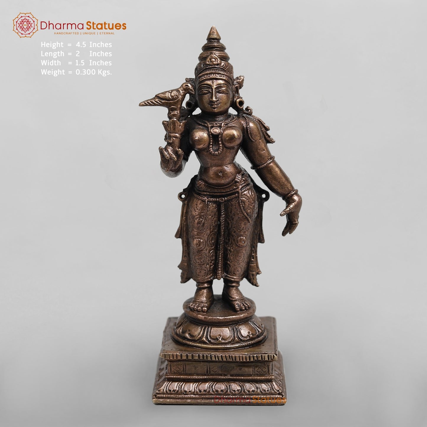 Copper Meenakshi standing fine 4.5”