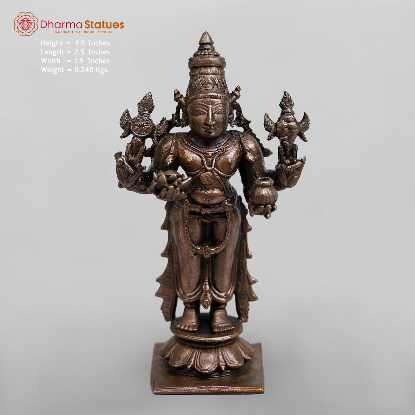 Copper Dhanwantri standing Fine 4.5”