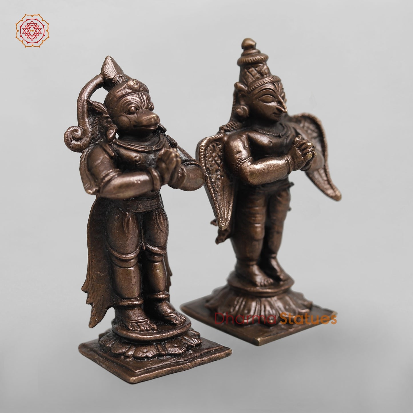 Copper Hanuman And Garuda standing Fine 3”