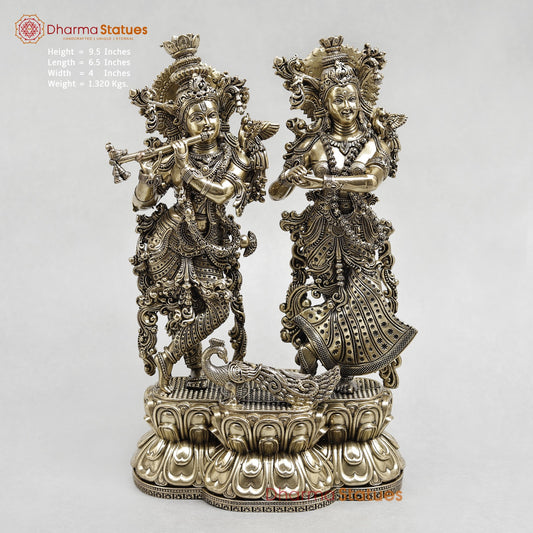 Brass Radha krishna Fine 9.5”