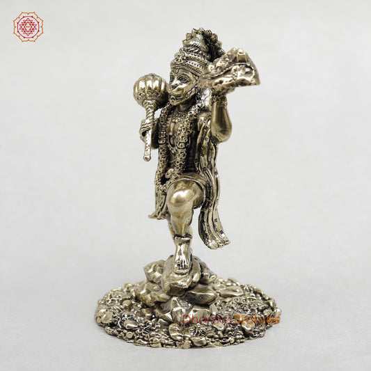 Brass Hanuman Standing lifting Mountain Fine 5”
