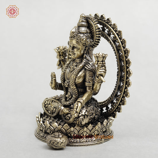 Brass Lakshmi With Frame Fine 4”