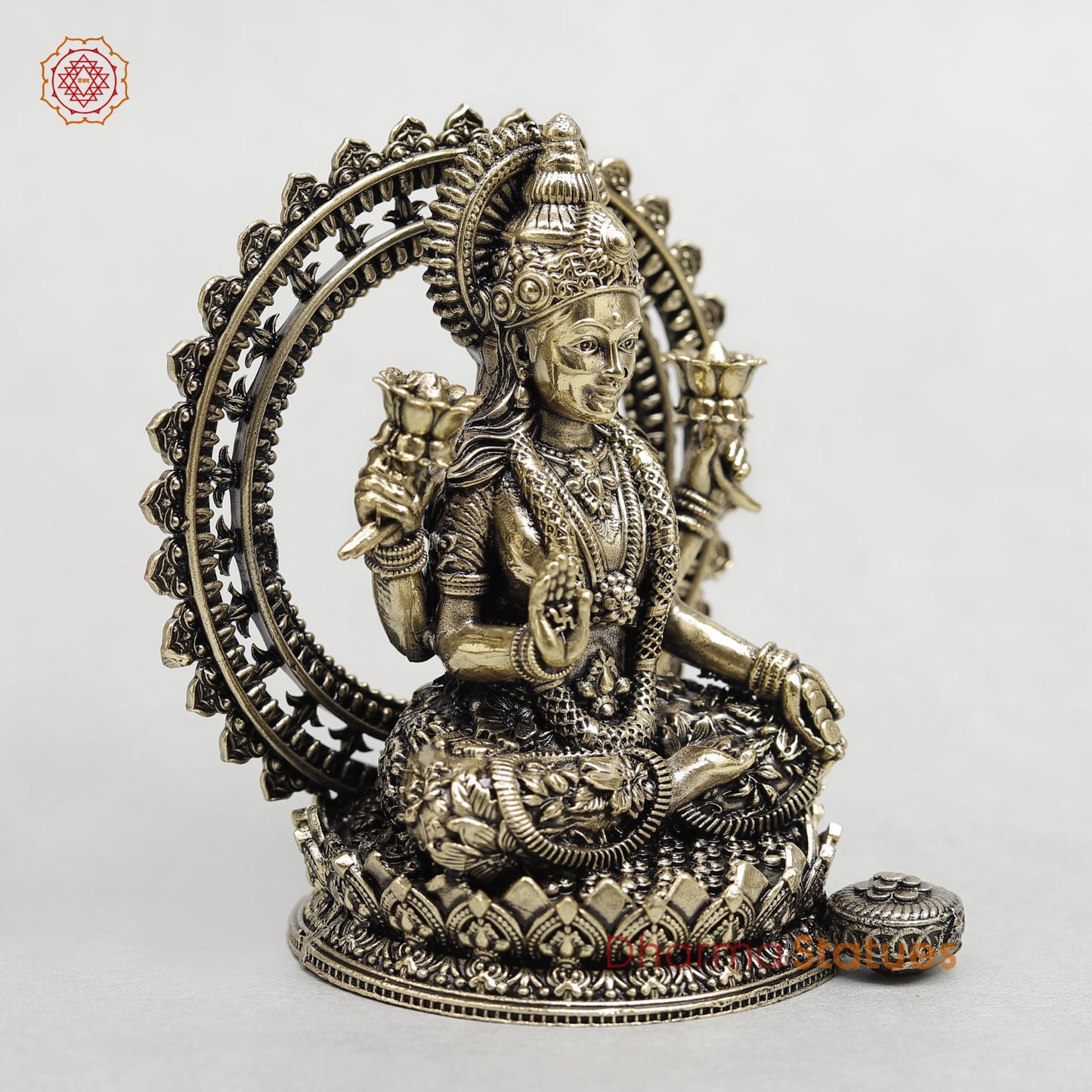 Brass Lakshmi With Frame Fine 4”