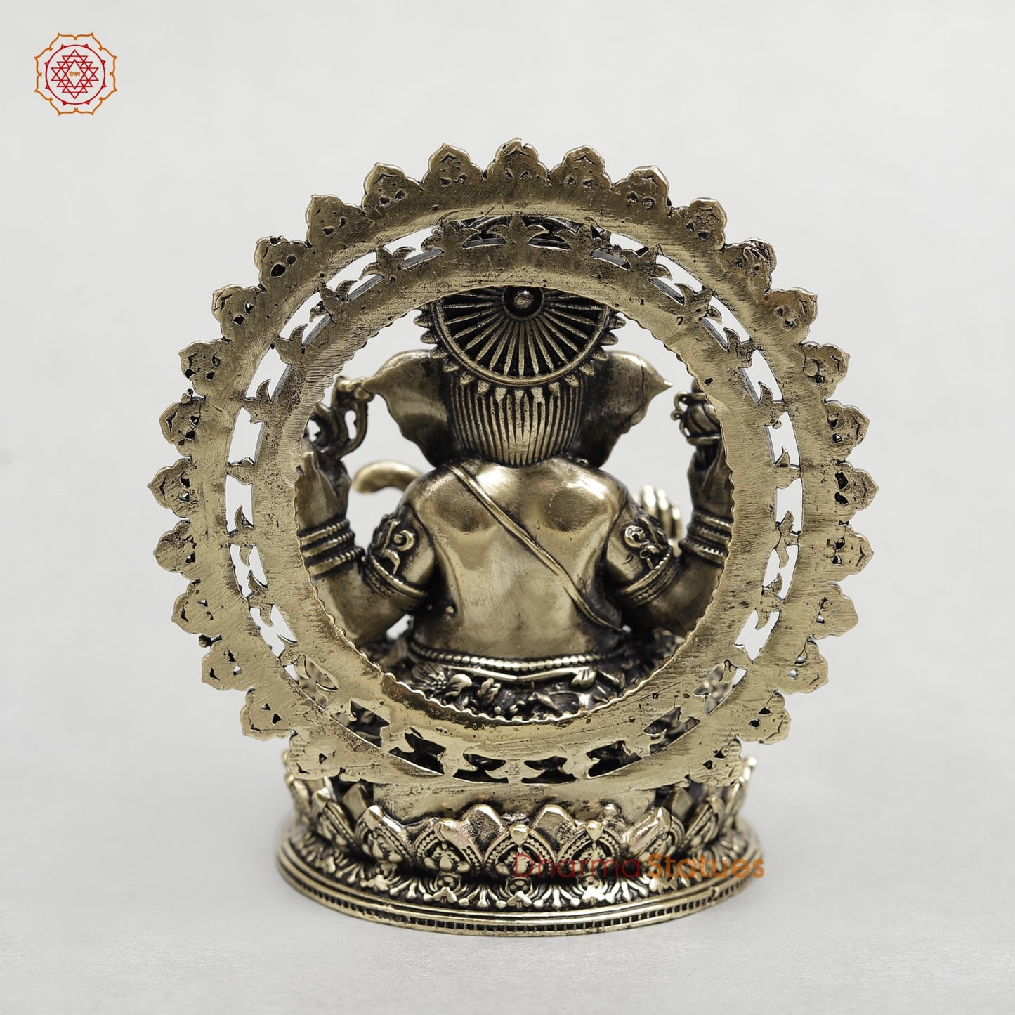 Brass Ganesh With Frame Fine 4”