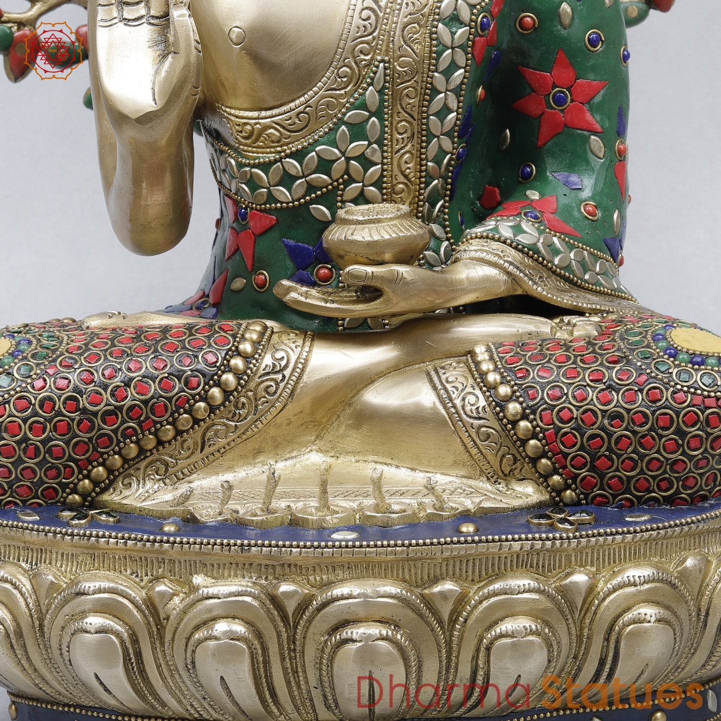Brass Buddha Tree Fine, Stone work 20.5”