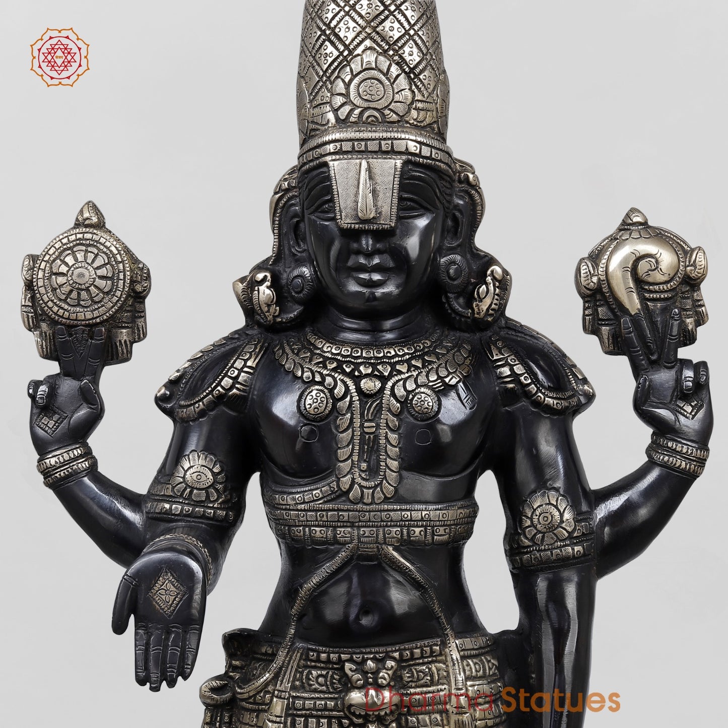 Brass Balaji Standing Fine, Black and Smooth Finish 33”