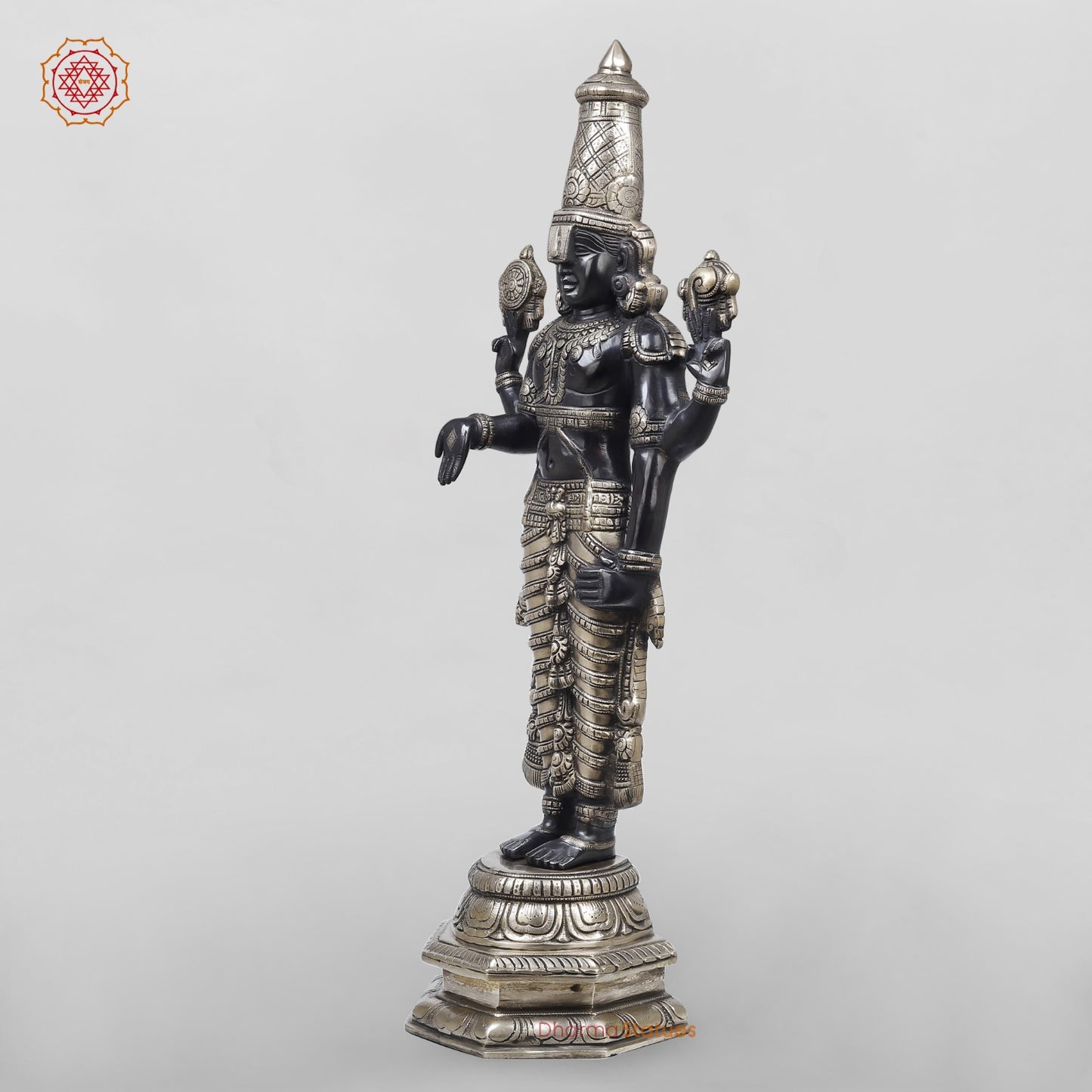 Brass Balaji Standing Fine, Black and Smooth Finish 33”