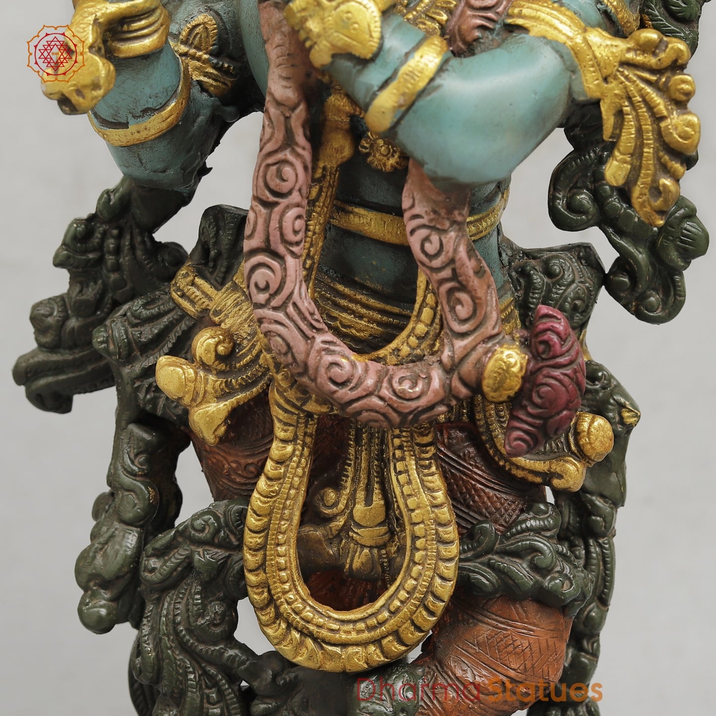 Brass Krishna Standing Fine, Handpainted Finish 20”