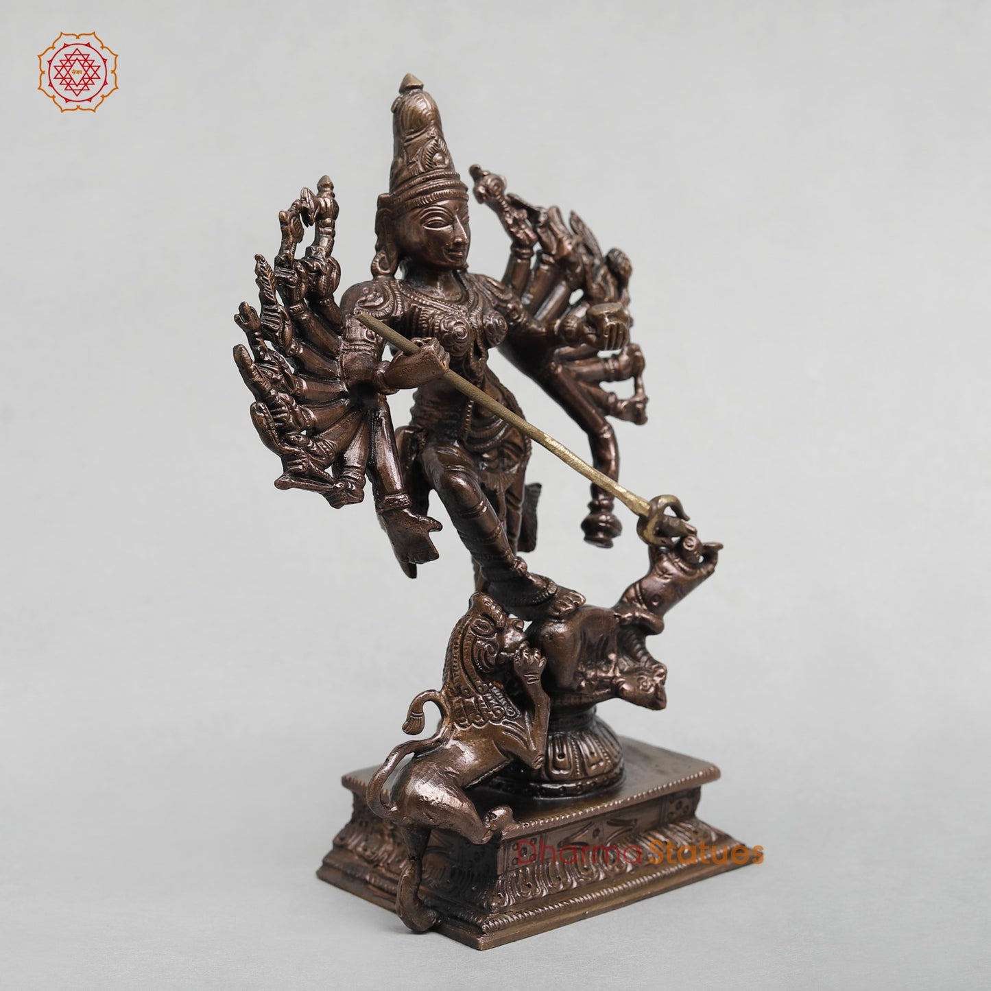 Copper Mahishasur Durga Fine 8”