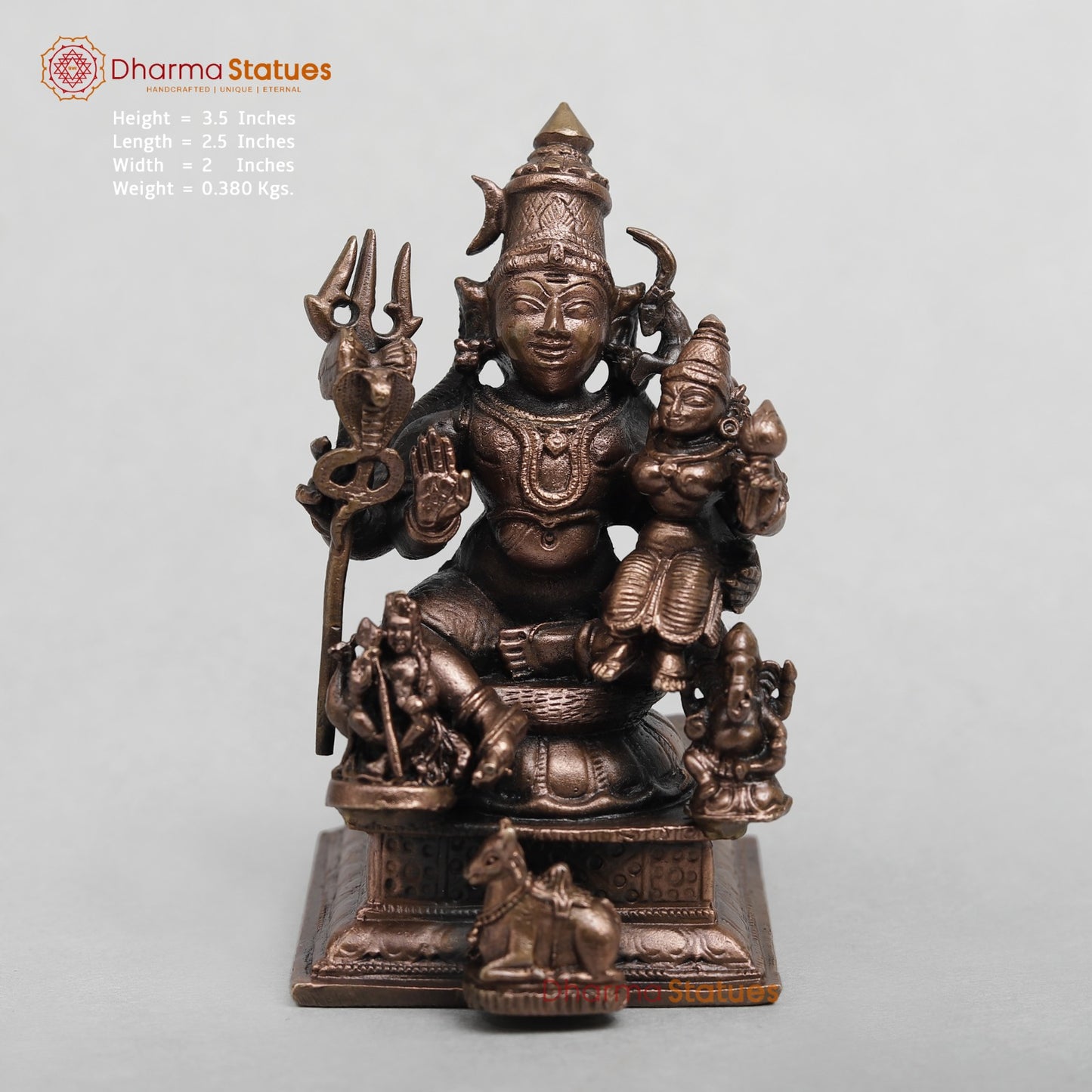 Copper Shiva Family Seated fine 3.5”