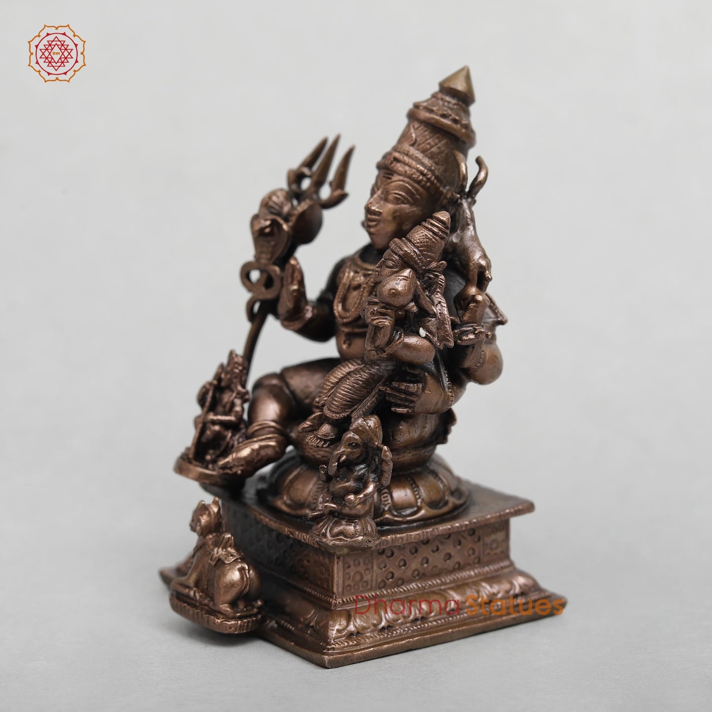 Copper Shiva Family Seated fine 3.5”