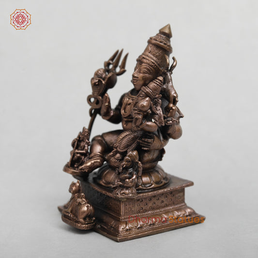 Copper Shiva Family Seated fine 3.5”