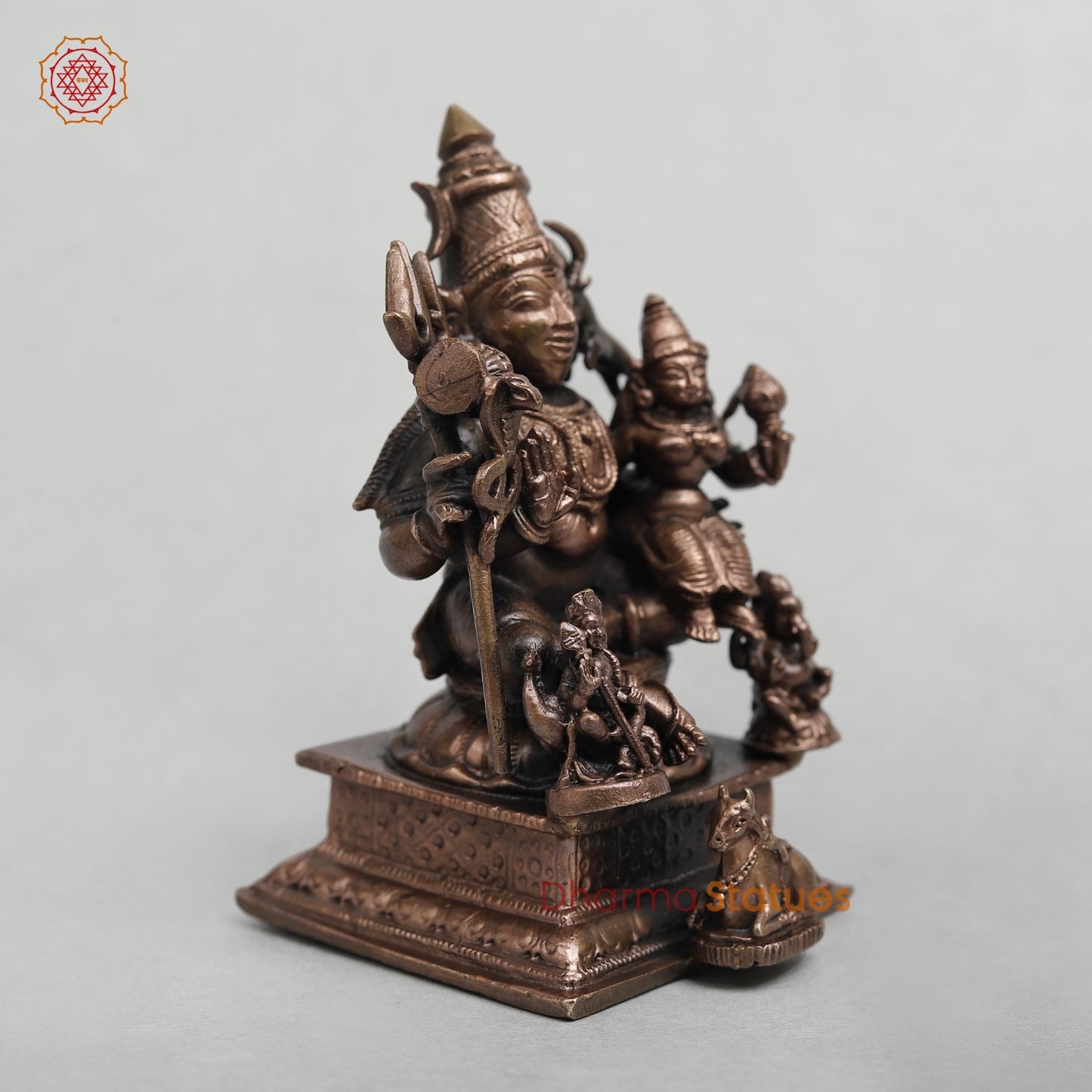 Copper Shiva Family Seated fine 3.5”