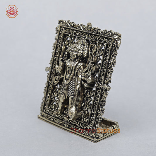 Brass Panchmukhi Hanuman Frame Fine 3” (suitable for Car Dashboard)