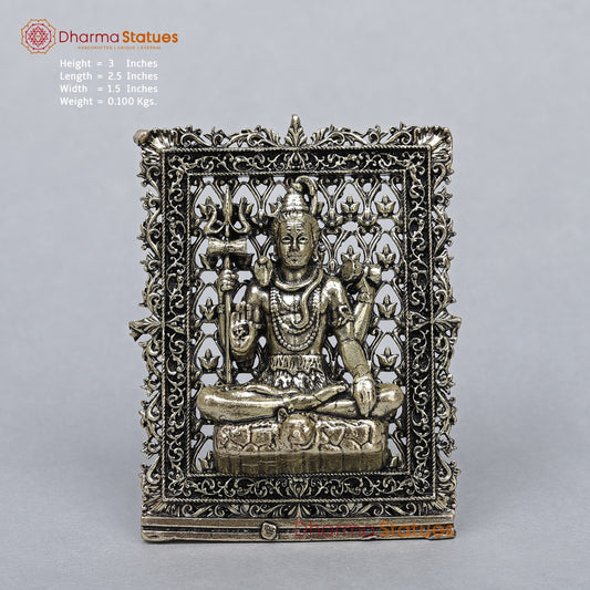 Brass Shiva Seated Frame Fine 3” (suitable for Car Dashboard)