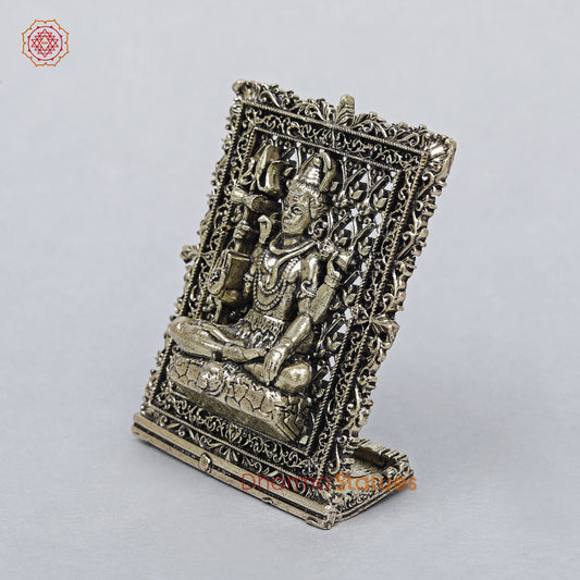Brass Shiva Seated Frame Fine 3” (suitable for Car Dashboard)