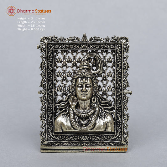 Brass Shiva Bust Frame Fine 3” (suitable for Car Dashboard)