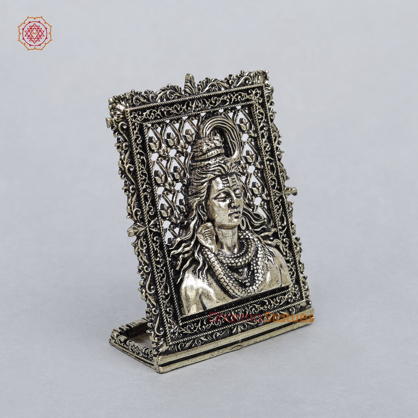 Brass Shiva Bust Frame Fine 3” (suitable for Car Dashboard)