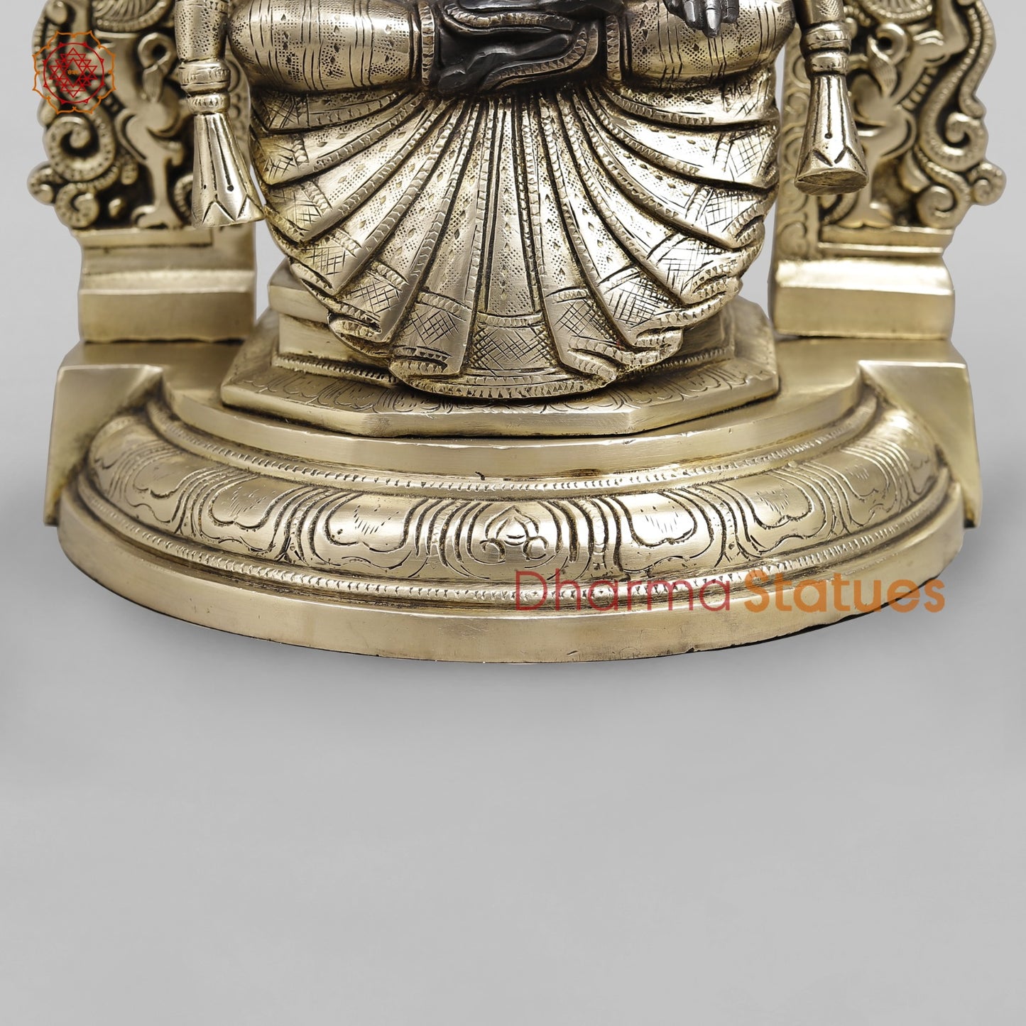 Brass Lakshmi seated (Padmavati) Fine, Black and Smooth Finish 17”