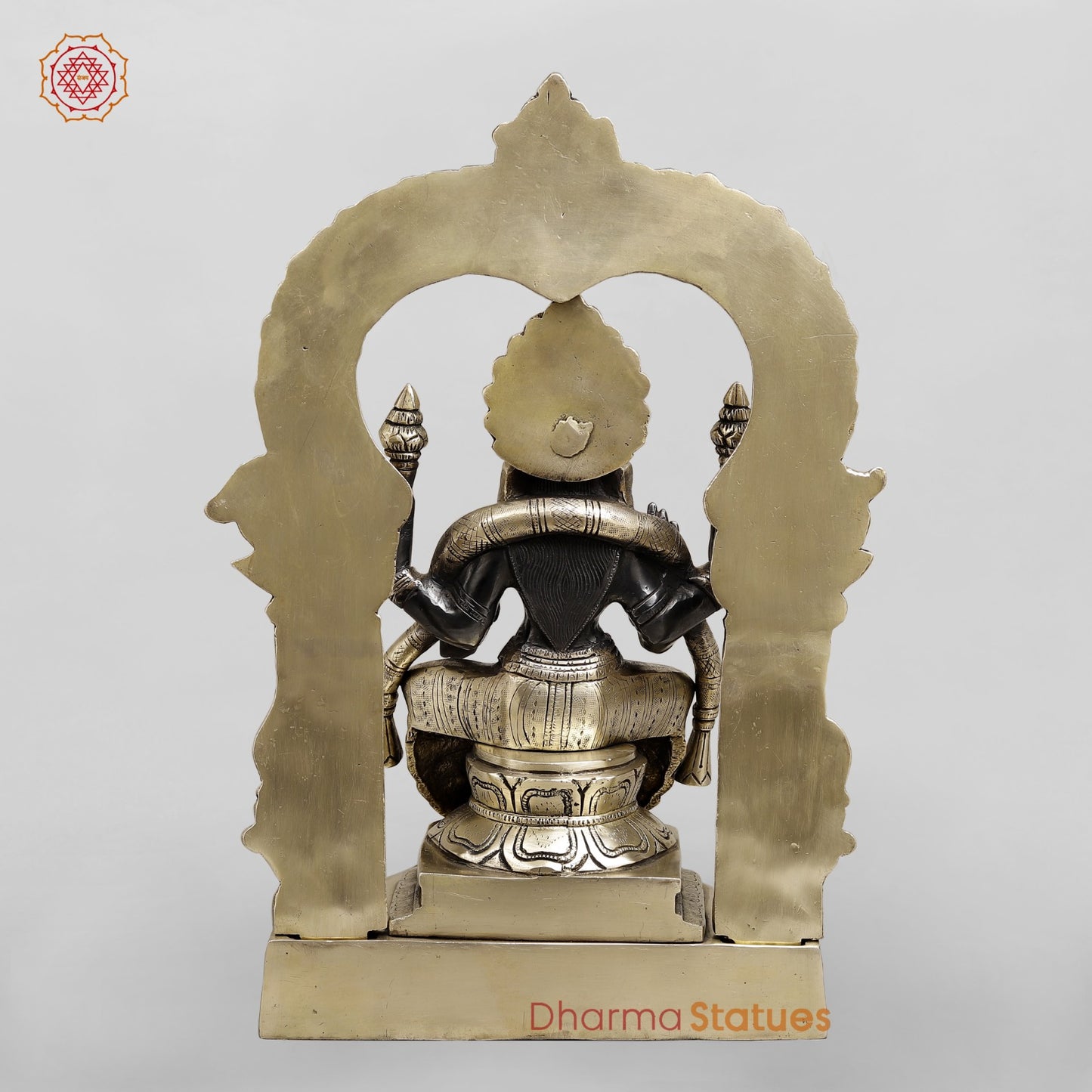 Brass Lakshmi seated (Padmavati) Fine, Black and Smooth Finish 17”